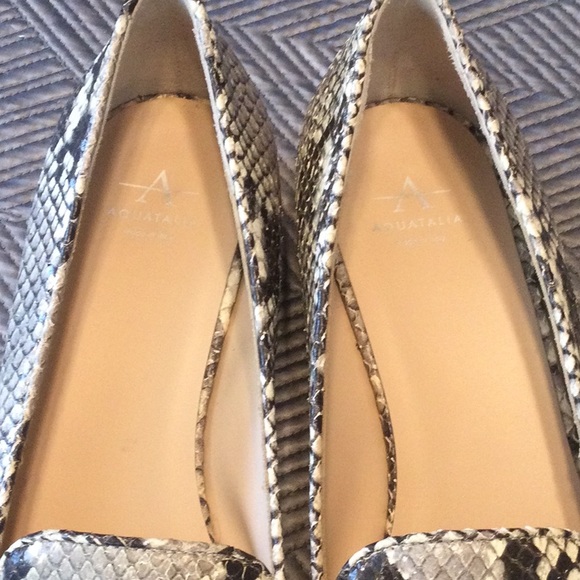 Aquatalia size 9.5 gray and black snake leather loafers for women - Picture 8 of 8